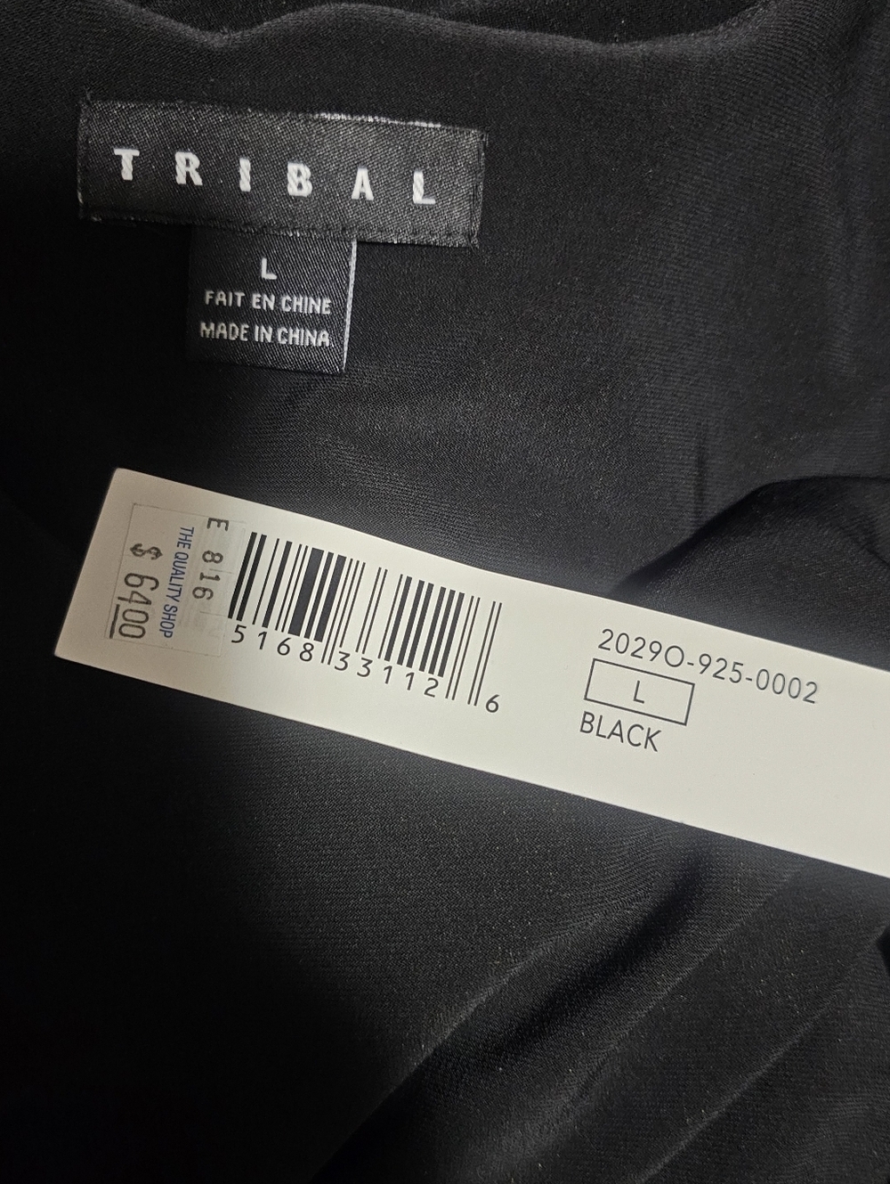 Tribal Black Fringe Tank Top NWT Size L Festival Western Concert Office Siren - Picture 7 of 7